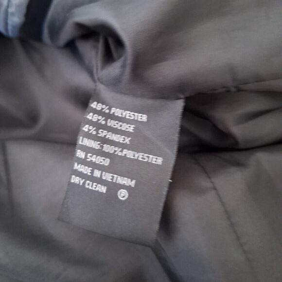 Y2K Charcoal Gray Peak Lapel Blazer Jacket Stretch Women Size 10 Business Casual - Picture 8 of 8